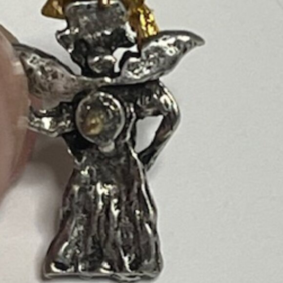 VTG Graduation Angel w/Diploma & Cap Pewter Lapel Vest Hat Pin .5"x.75" - Picture 6 of 13